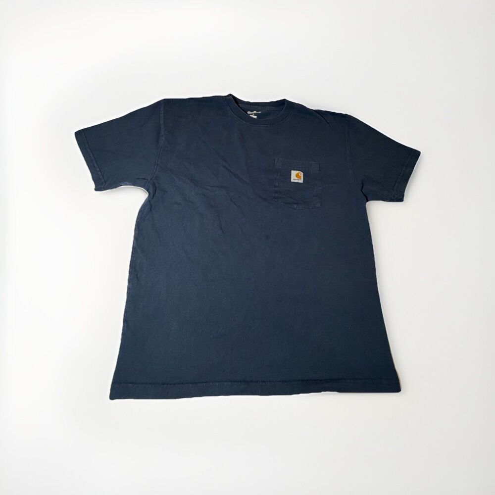 Carhartt K87 Pocket T Shirt Men Large Blue Loose Fit Heavyweight Workwear
